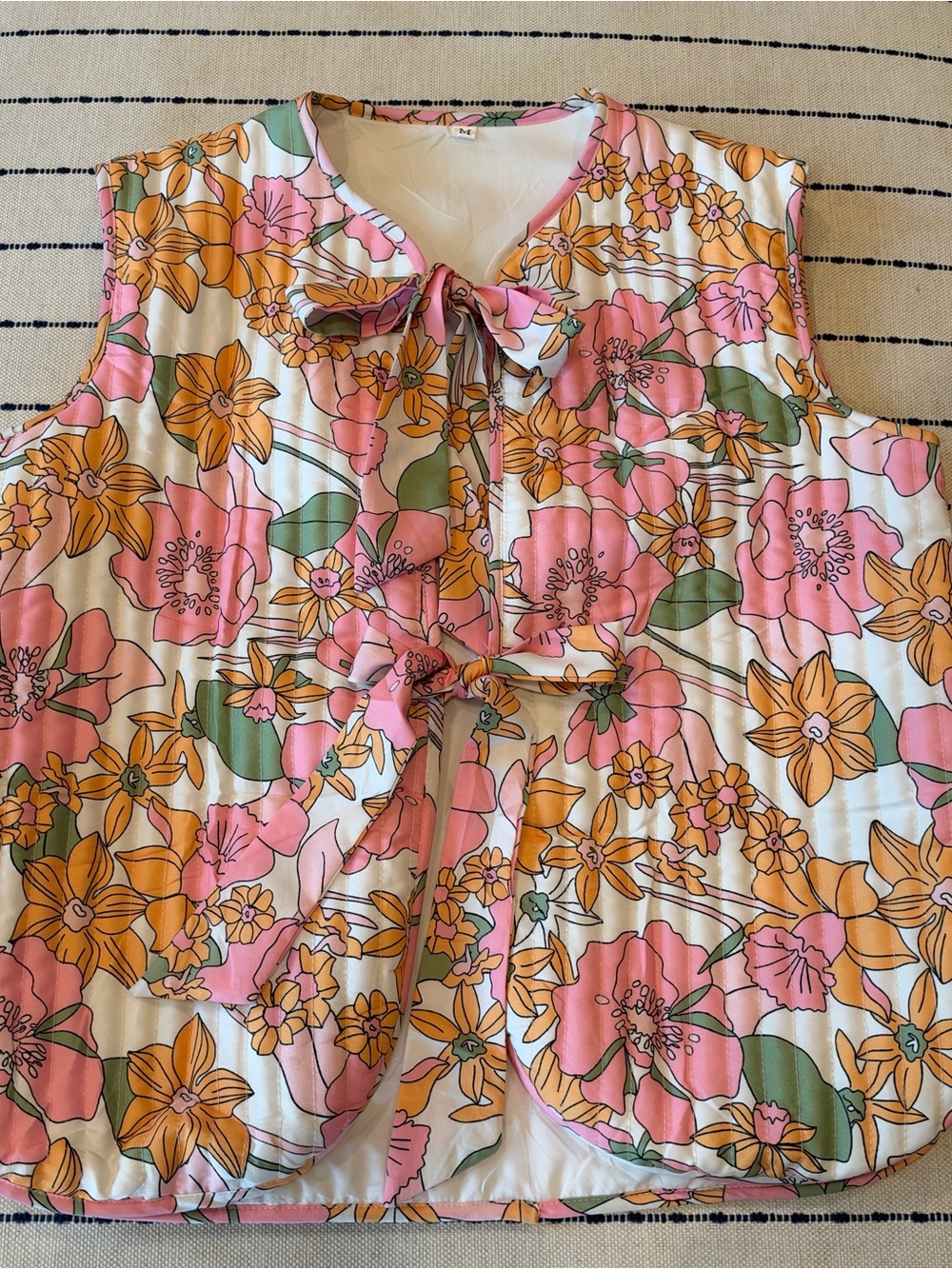 Quilted lightweight floral vest